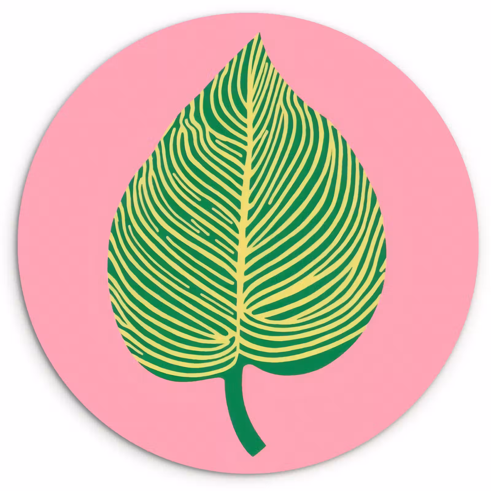 Muurcirkel - Illustratie - Blad - Minimalistisch - Groen — 1