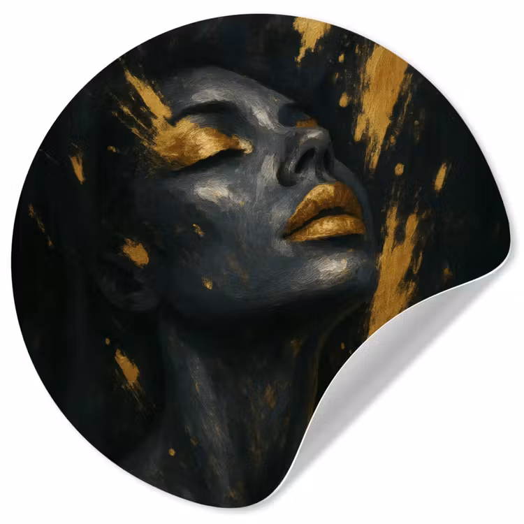 Behangcirkel - Gezicht - Vrouw - Verfspatten - Abstract — 1