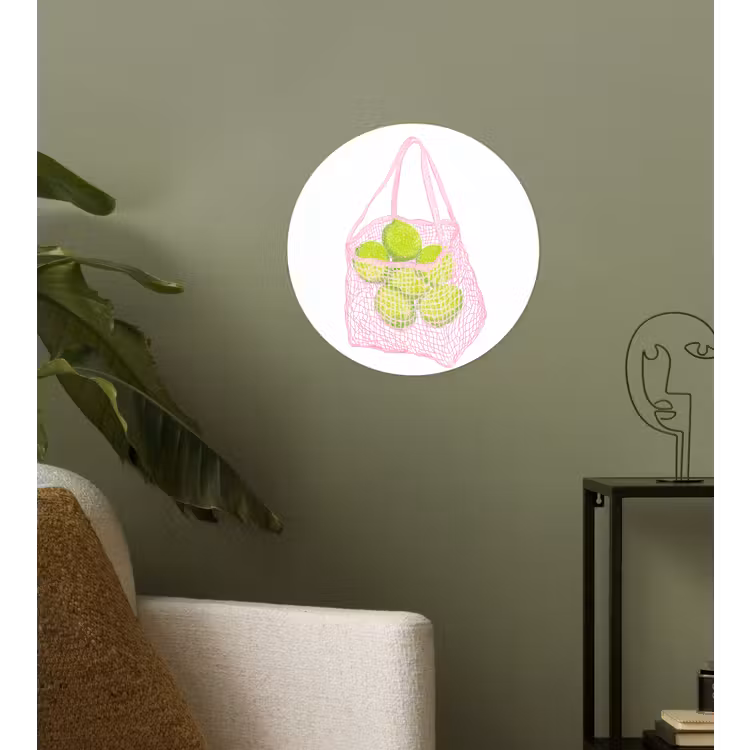 Behangcirkel - Netzakje - Roze - Illustratie - Limoenen — 3