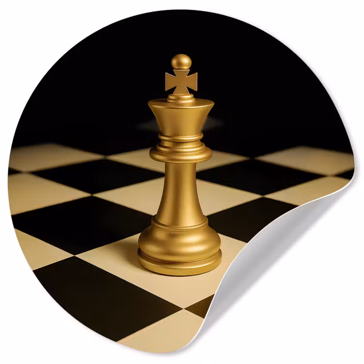 Behangcirkel - Schaakstuk - Koning - Schaakbord - Geblokt — 1