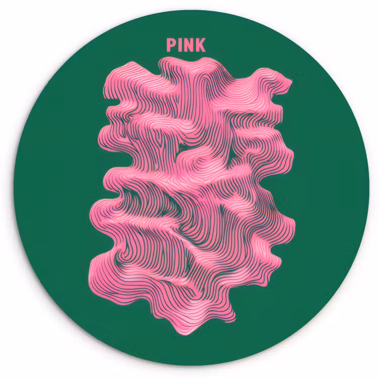 Muurcirkel - Abstract - Pink - Lijnen - Groen — 1