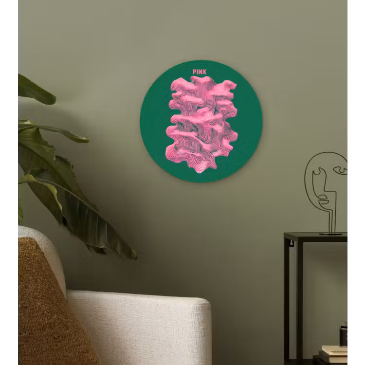 Muurcirkel - Abstract - Pink - Lijnen - Groen — 3