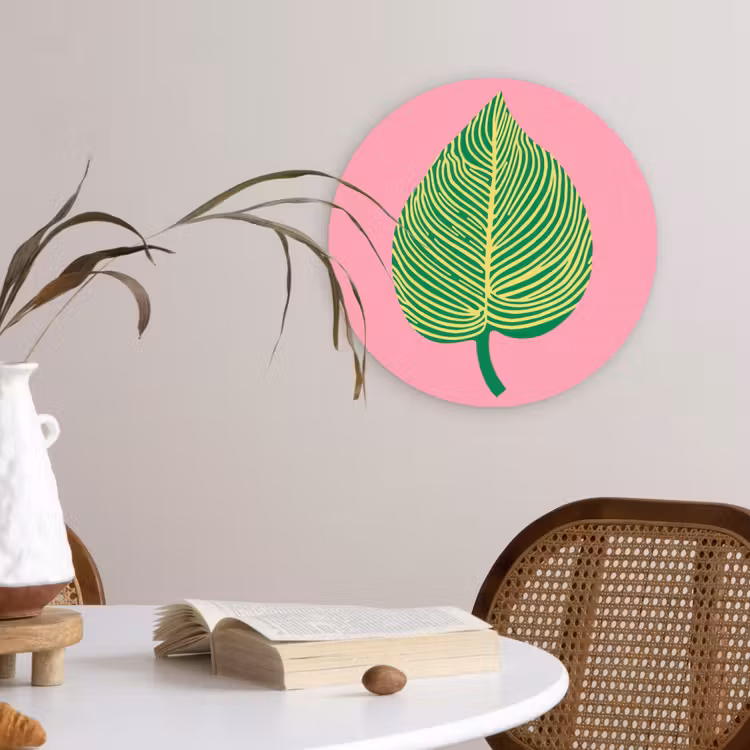 Muurcirkel - Illustratie - Blad - Minimalistisch - Groen — 4