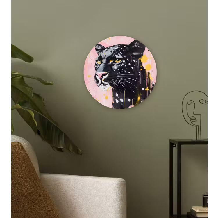 Muurcirkel - Zwart - Panter - Roze - Abstract — 3