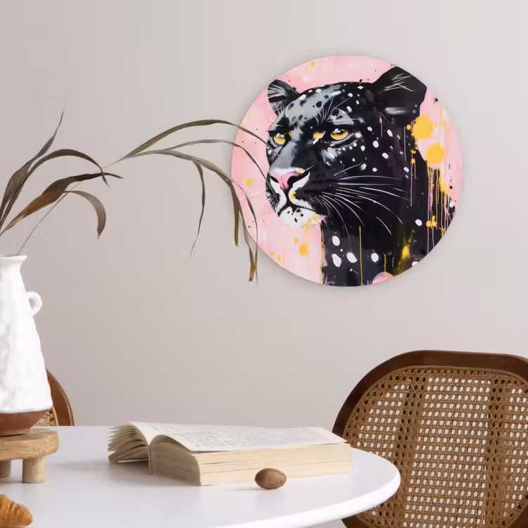 Muurcirkel - Zwart - Panter - Roze - Abstract — 4