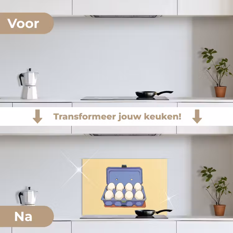 Spatscherm keuken - Eieren - Doos - Minimalistisch - Blauw — 3