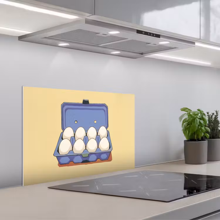 Spatscherm keuken - Eieren - Doos - Minimalistisch - Blauw — 5