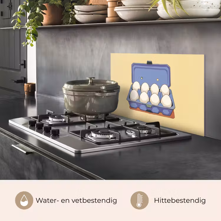 Spatscherm keuken - Eieren - Doos - Minimalistisch - Blauw — 7
