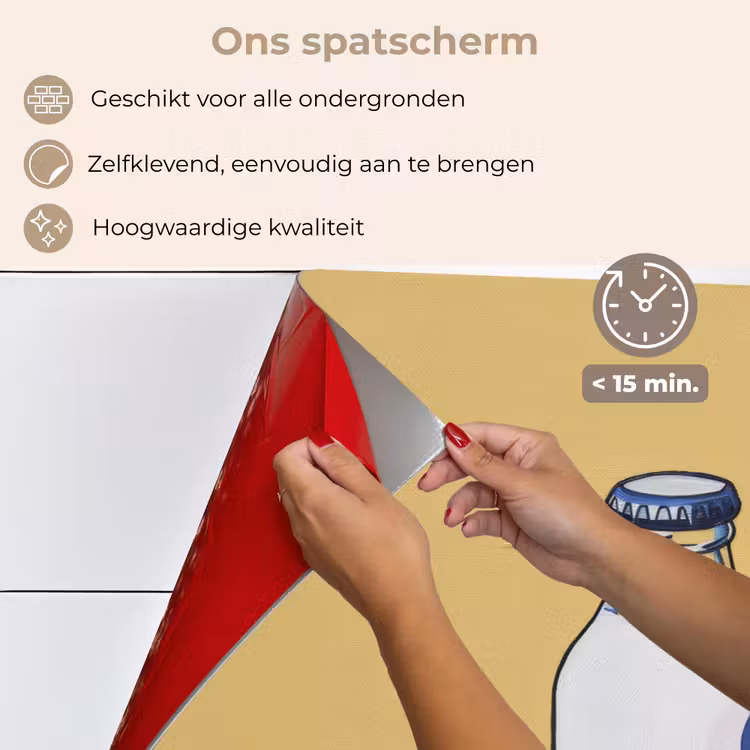 Spatscherm keuken - Glazen - Fles - Illustratie - Melk — 4
