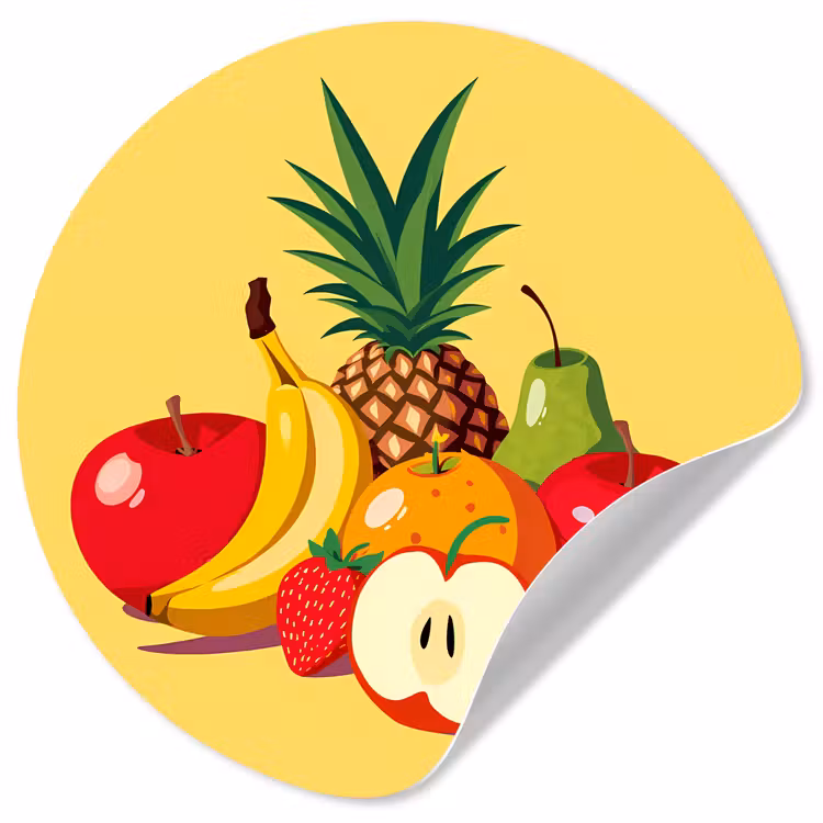 Behangcirkel - Fruit - Illustratie - Kleurrijk — 1