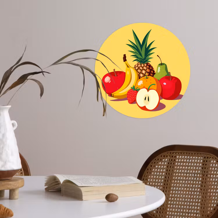 Behangcirkel - Fruit - Illustratie - Kleurrijk — 4