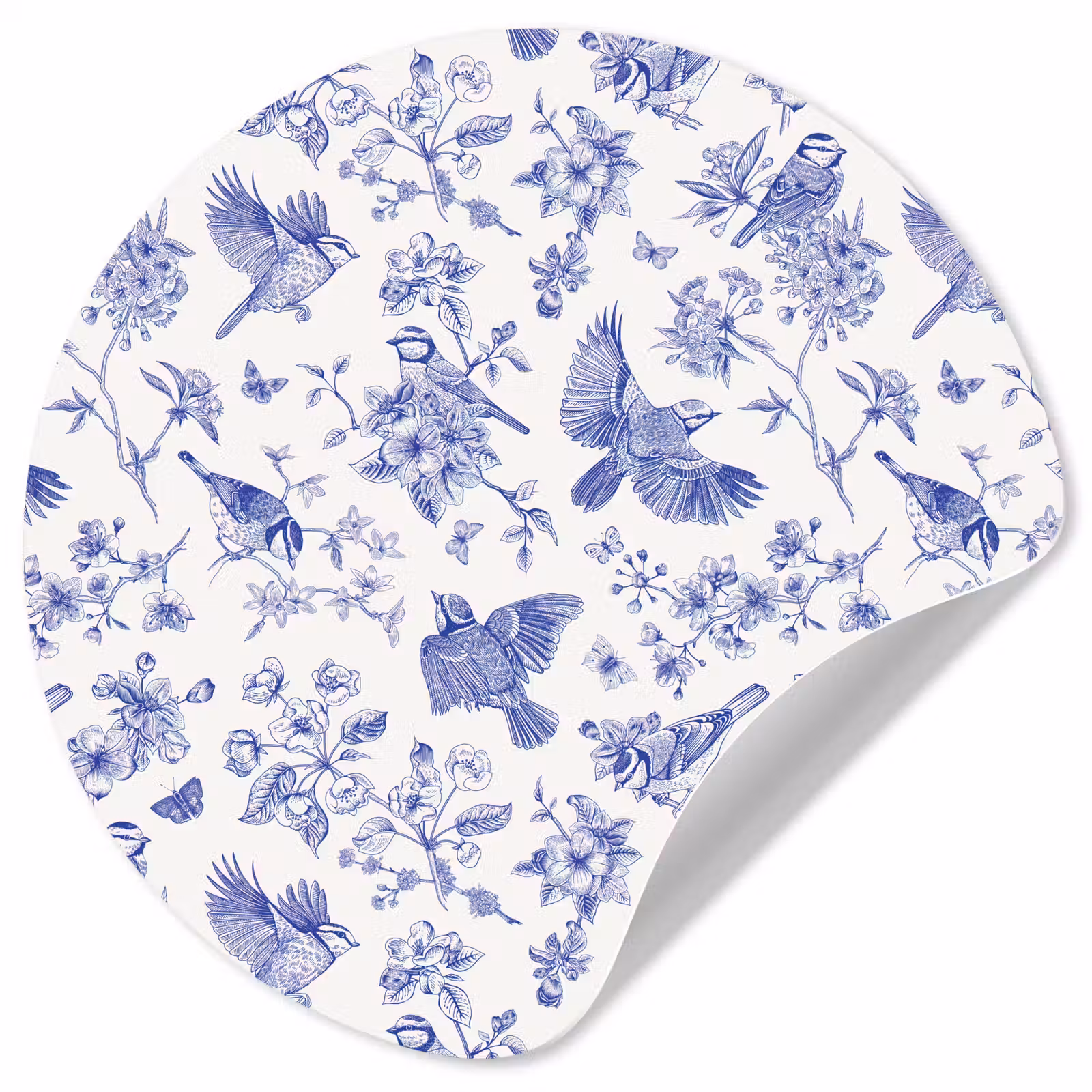 Behangcirkel - Birds - Flowers - Blue — 1