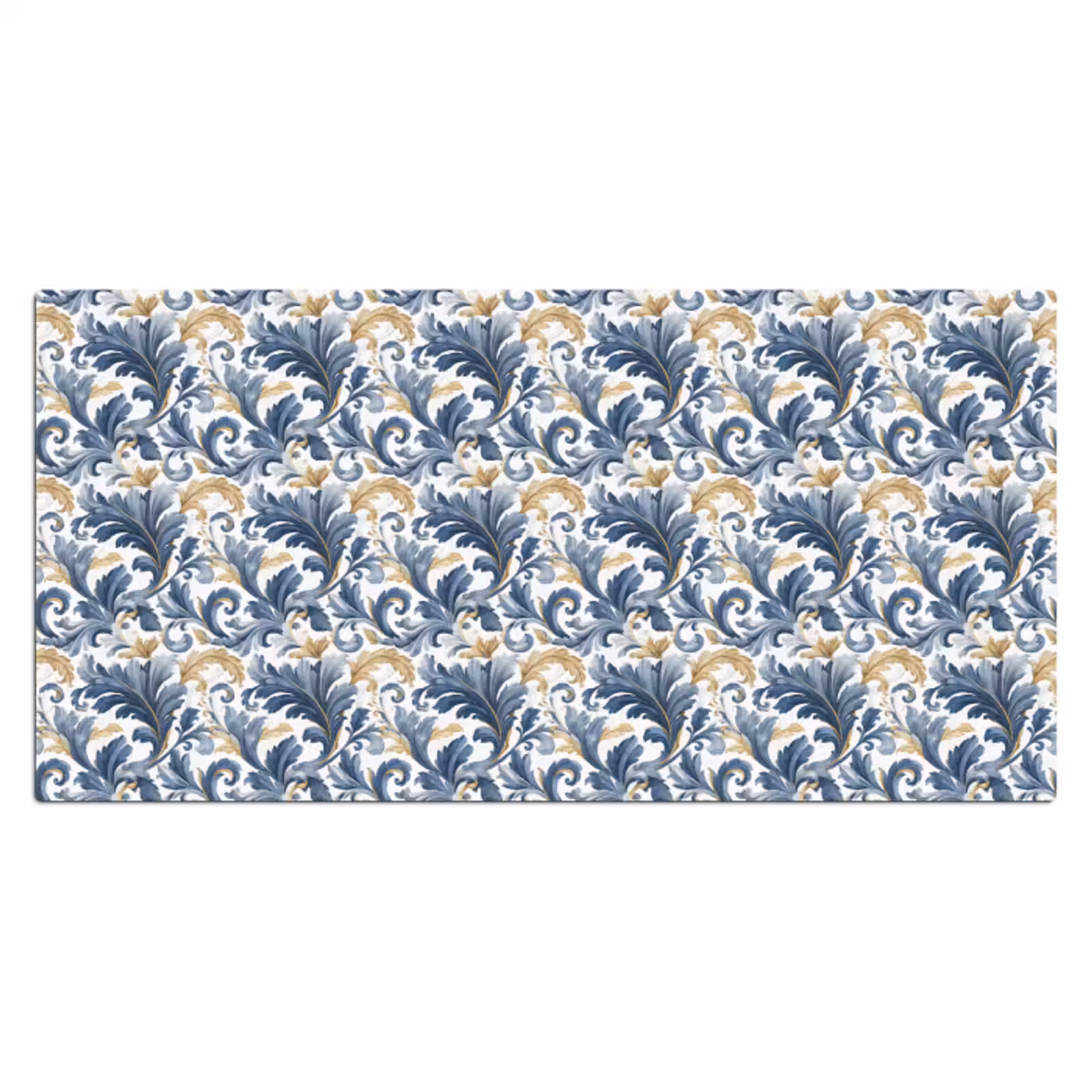 Bureau onderlegger - Bloem - Blauw - Goud - Patroon — 1