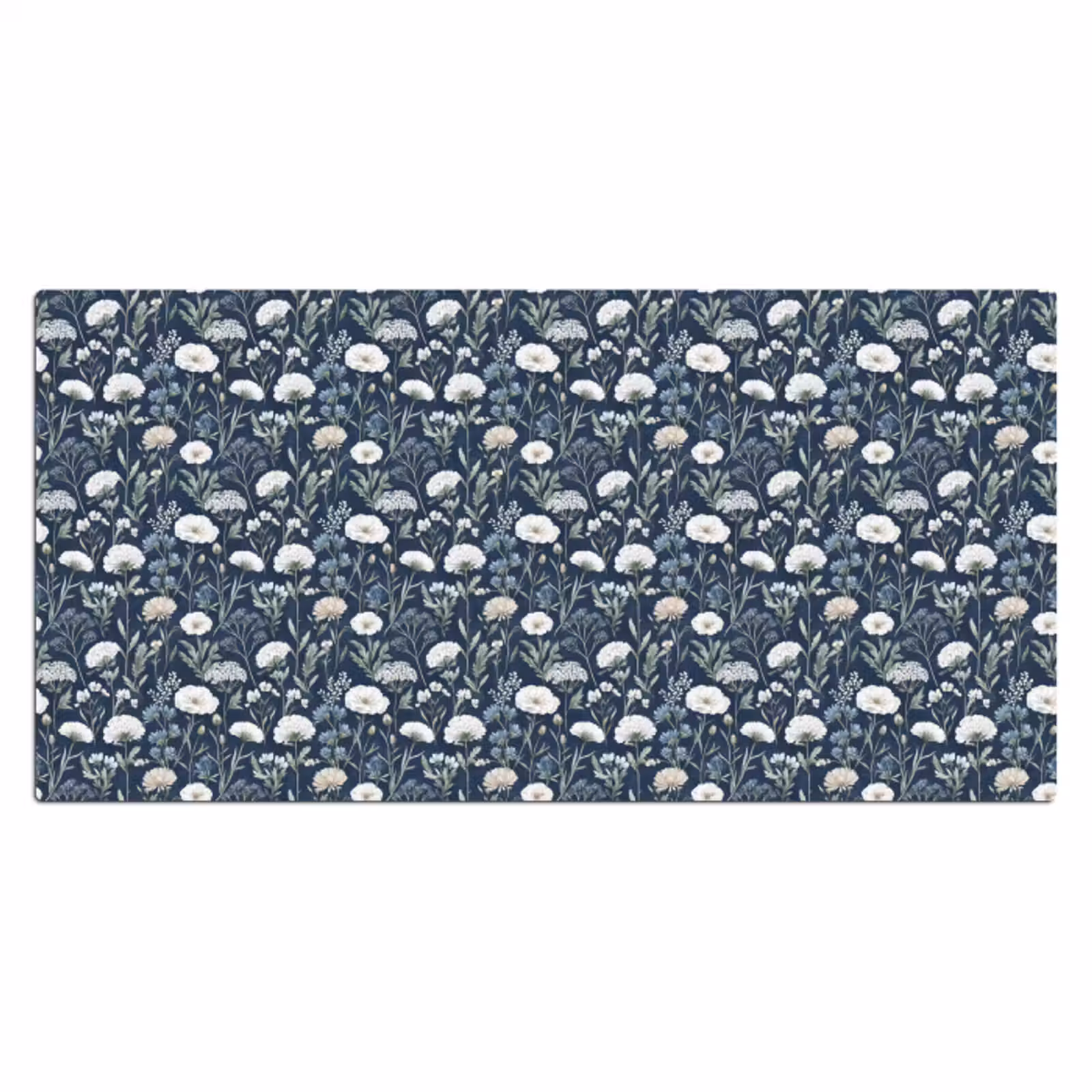 Bureau onderlegger - Patroon - Bloemen - Wit - Blauw — 1