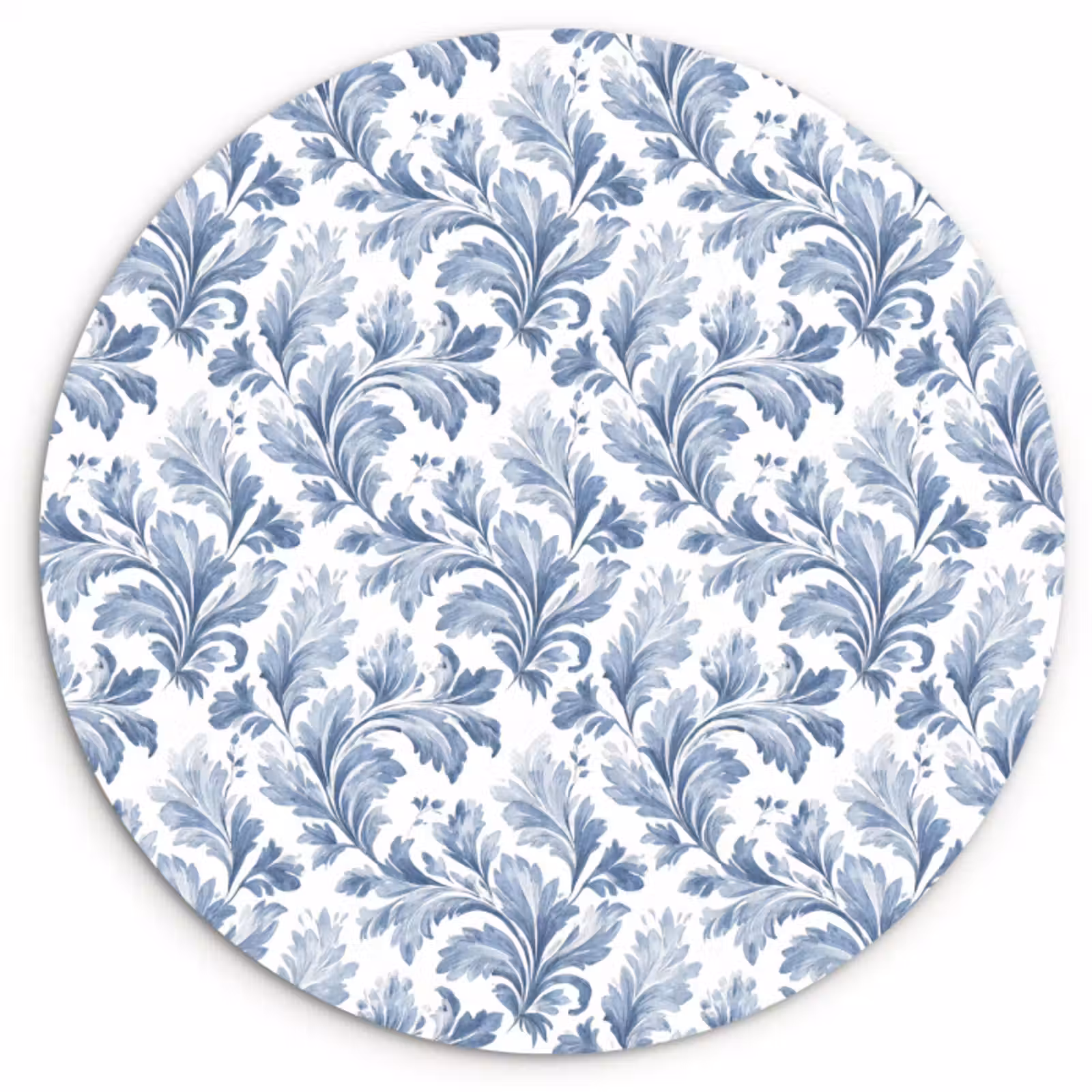 Muurcirkel - Bladeren - Blauw - Patroon — 1
