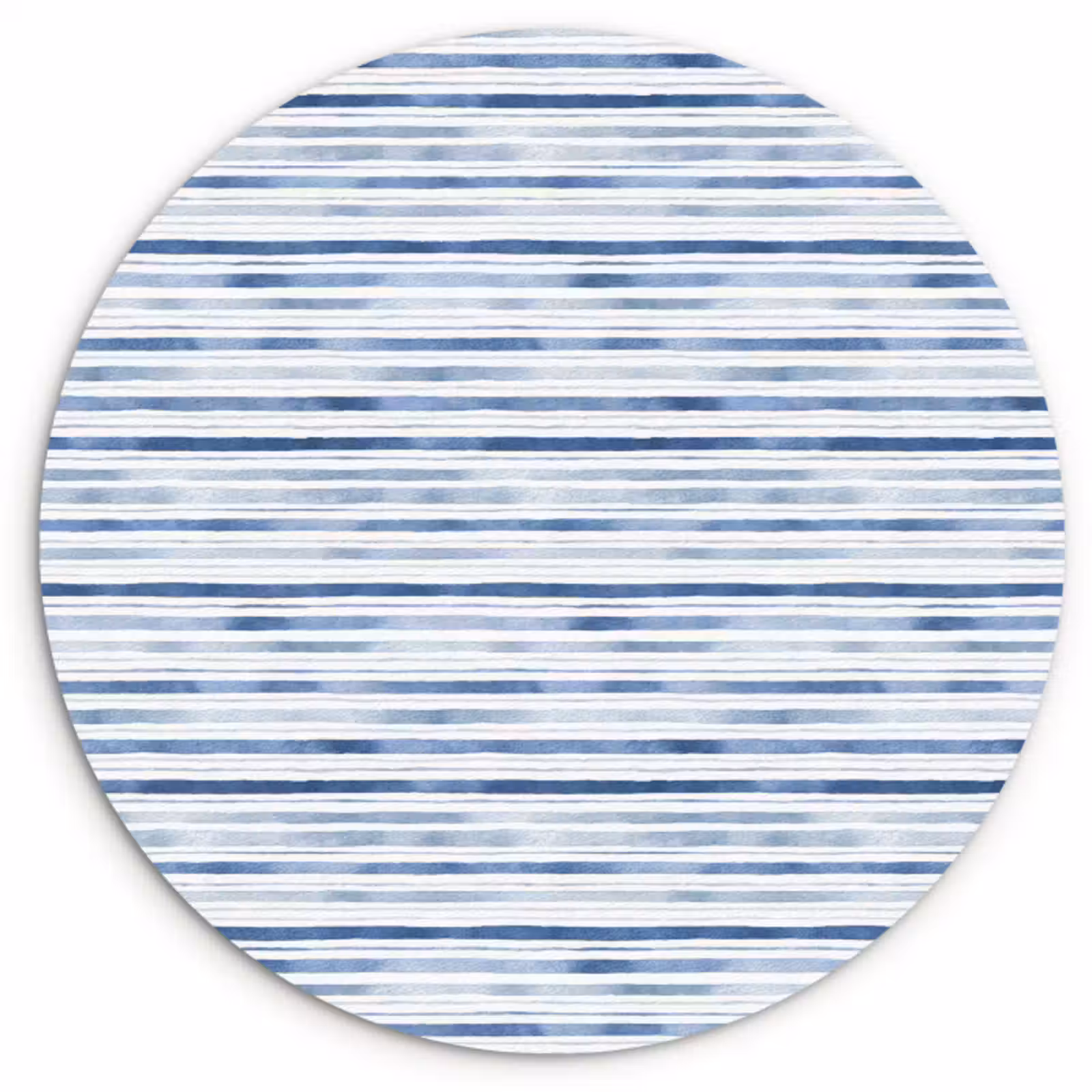 Muurcirkel - Strepen - Patroon - Blauw - Wit — 1