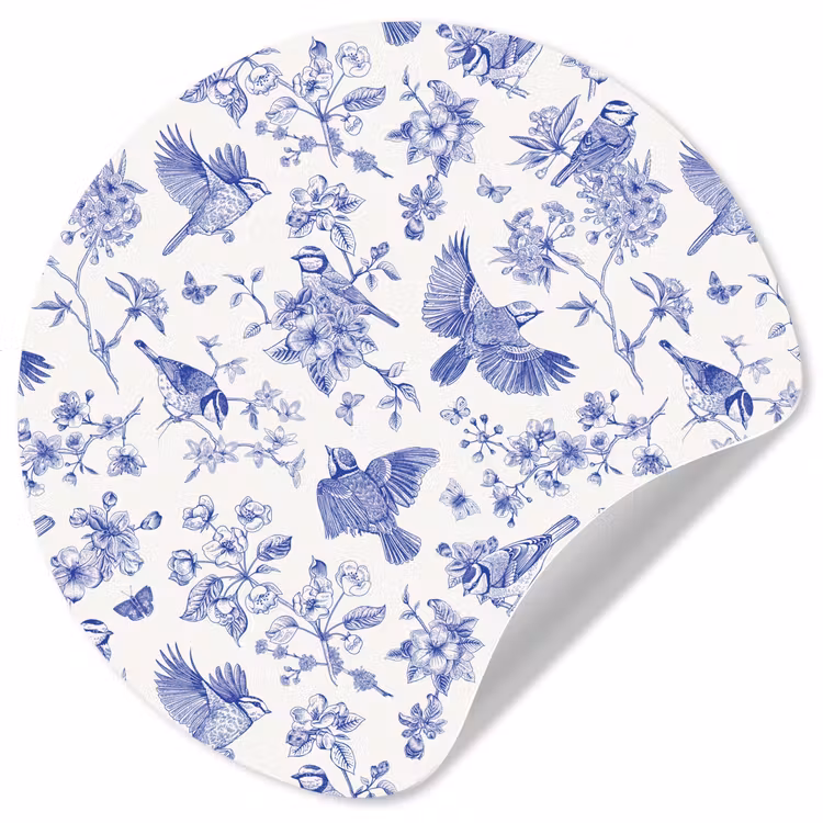 Behangcirkel - Birds - Flowers - Blue — 1