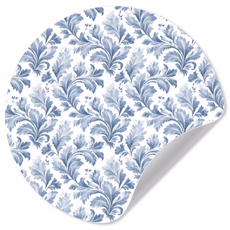 Behangcirkel - Bladeren - Blauw - Patroon — 1