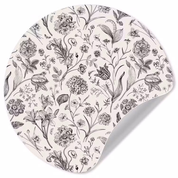 Behangcirkel - Classic - Black - White - Floral — 1