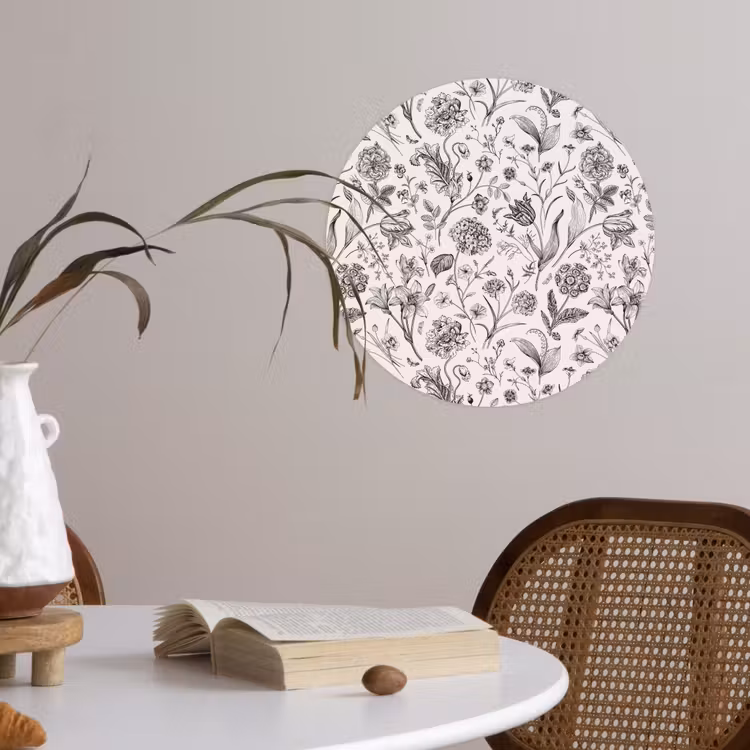Behangcirkel - Classic - Black - White - Floral — 4
