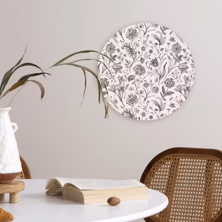 Muurcirkel - Classic - Black - White - Floral — 4