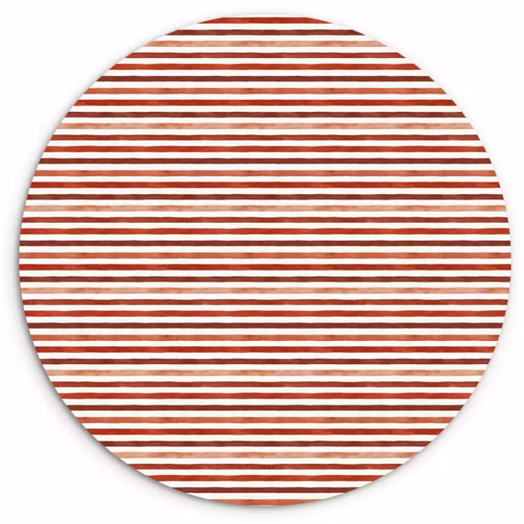 Muurcirkel - Nautisch - Chic - Strepen - Rood — 1