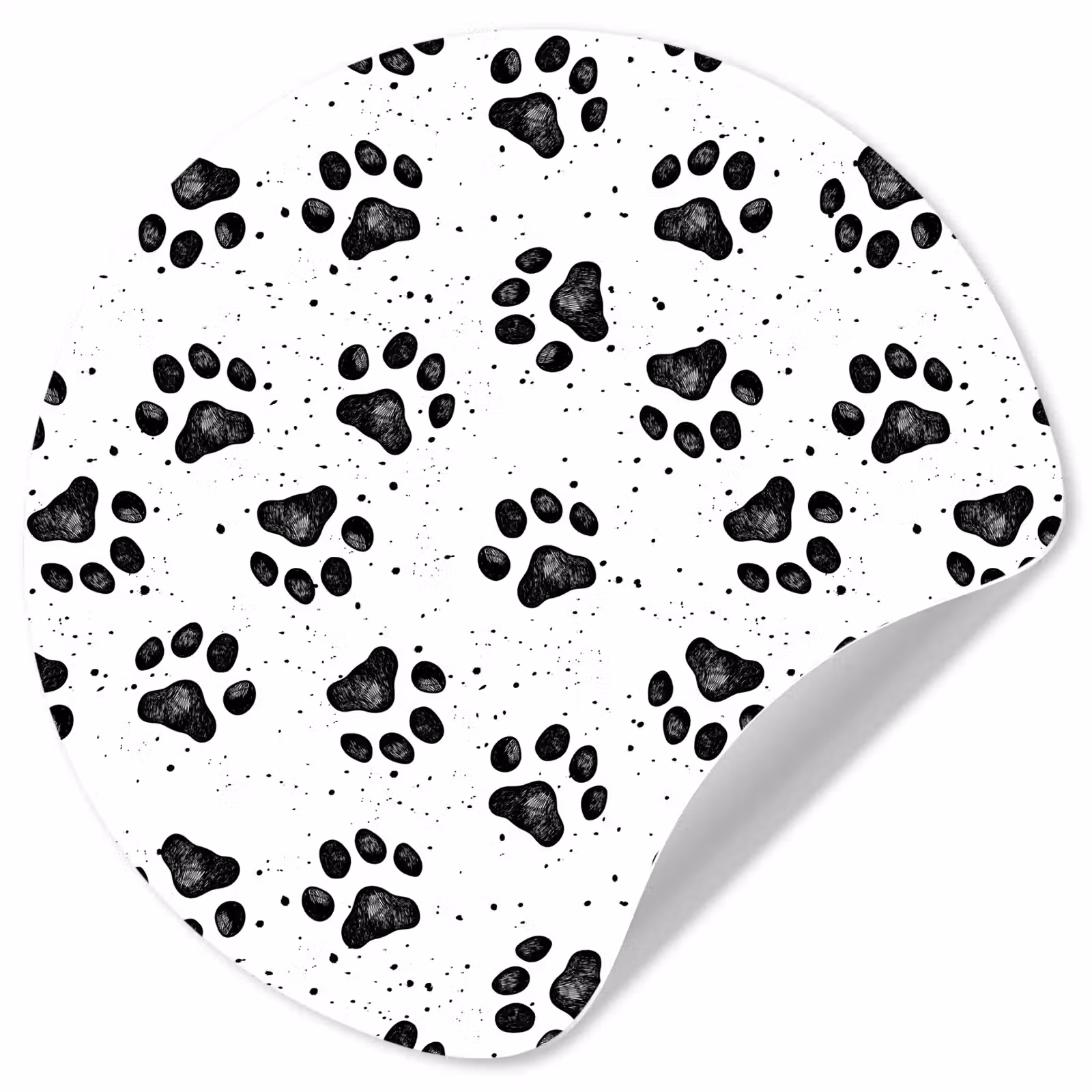 Behangcirkel - Paw - Pattern -Black — 1