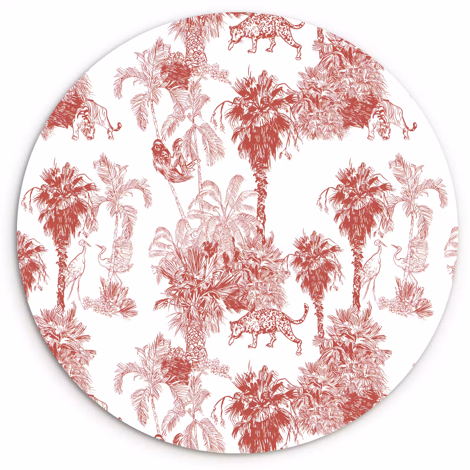 Muurcirkel - Jungle - Natuur - Rood — 1