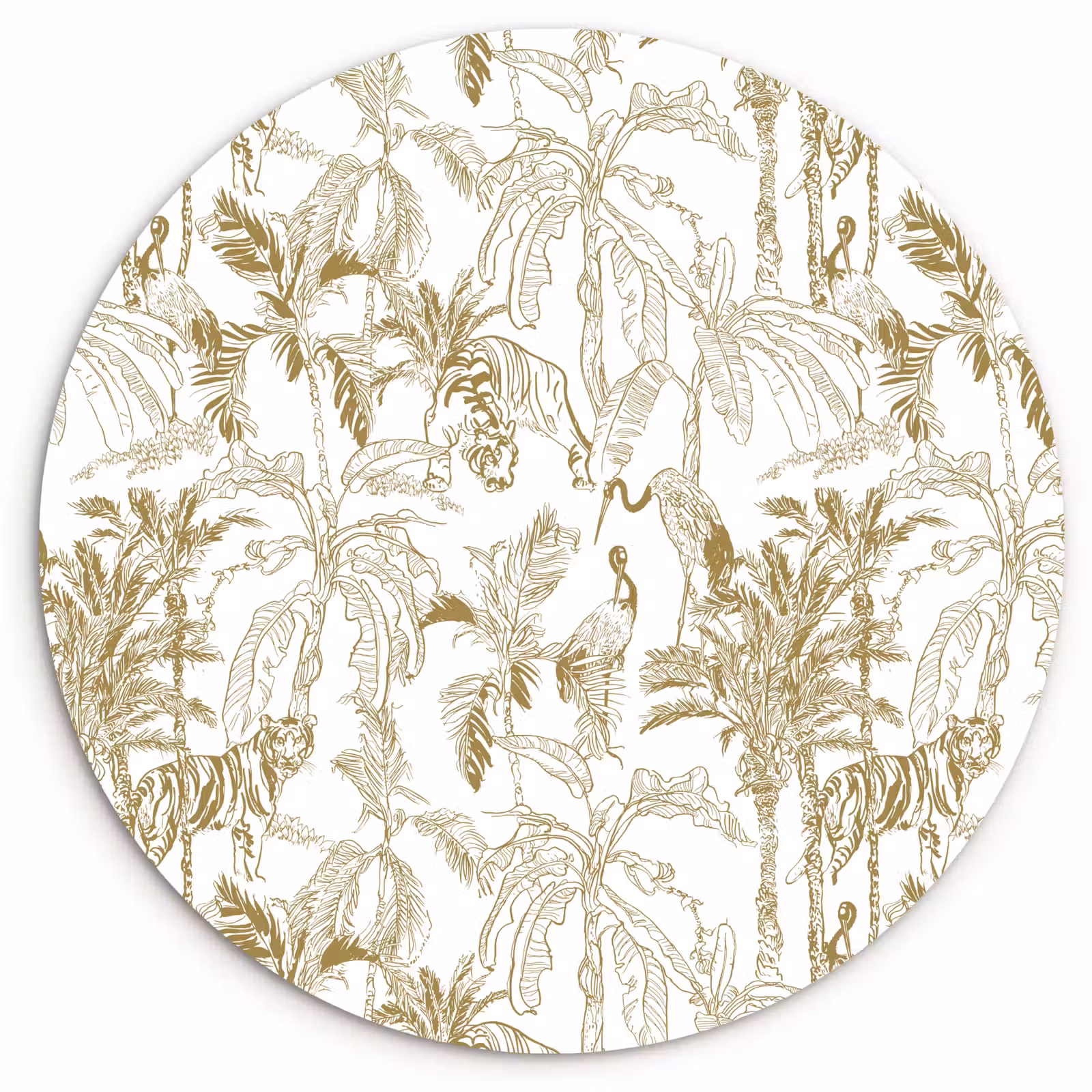 Muurcirkel - Tijger - Oerwoud - Beige — 1