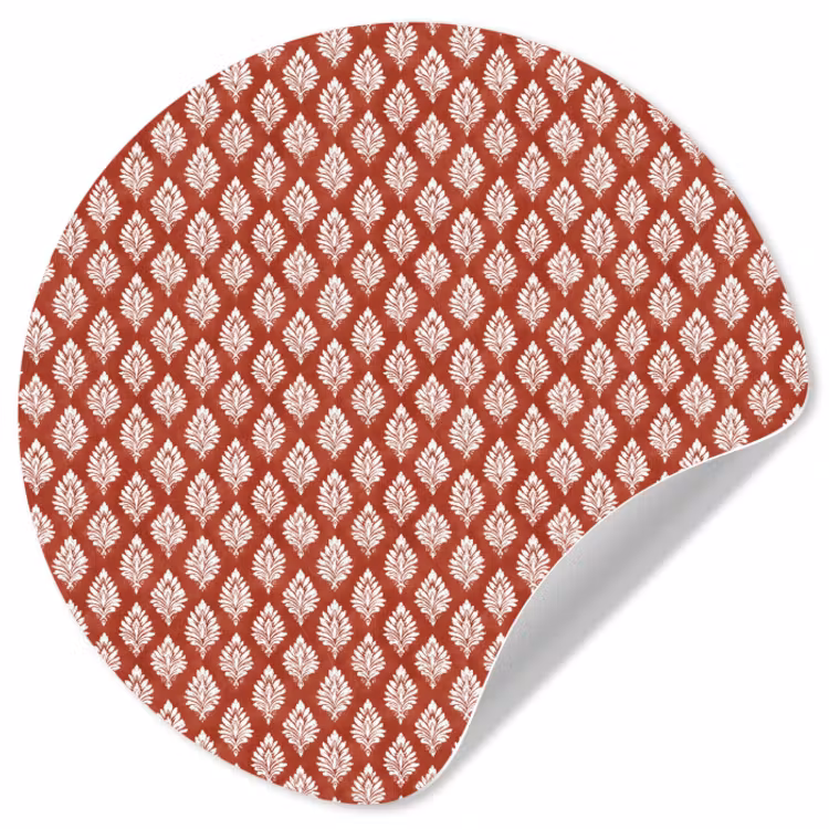 Behangcirkel - Chic - Patroon - Rood - Wit — 1