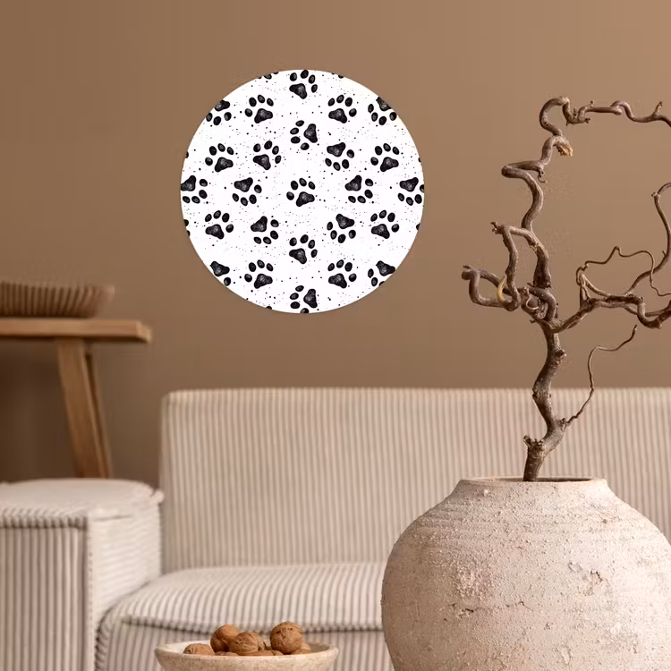 Behangcirkel - Paw - Pattern -Black — 2