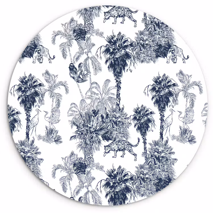 Muurcirkel - Jungle - Beplanting - Blauw — 1