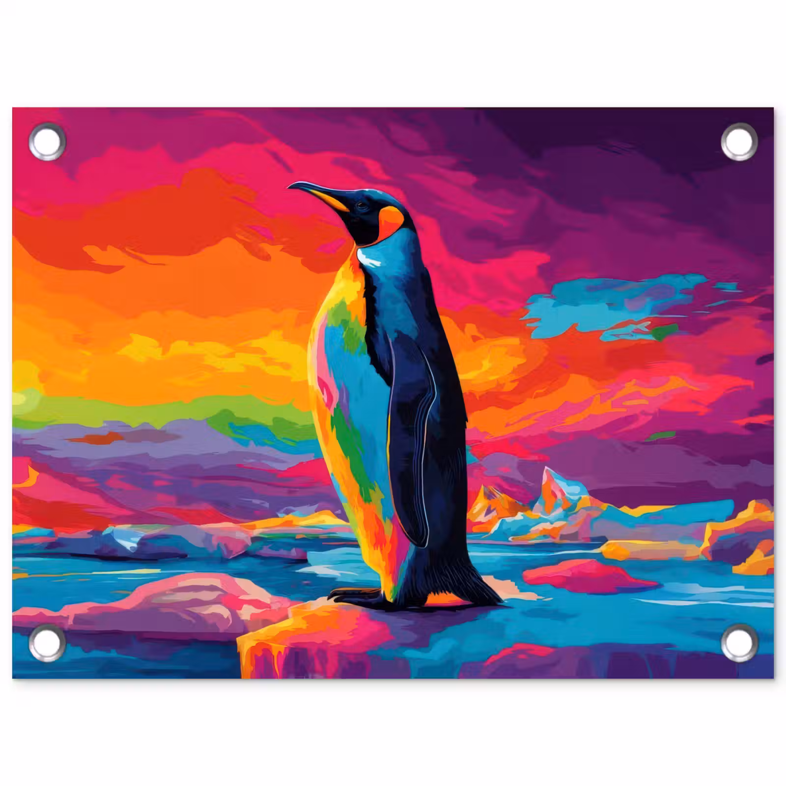 Tuinposter - Ijsschots - Pinguïn - Abstract - Lucht — 1