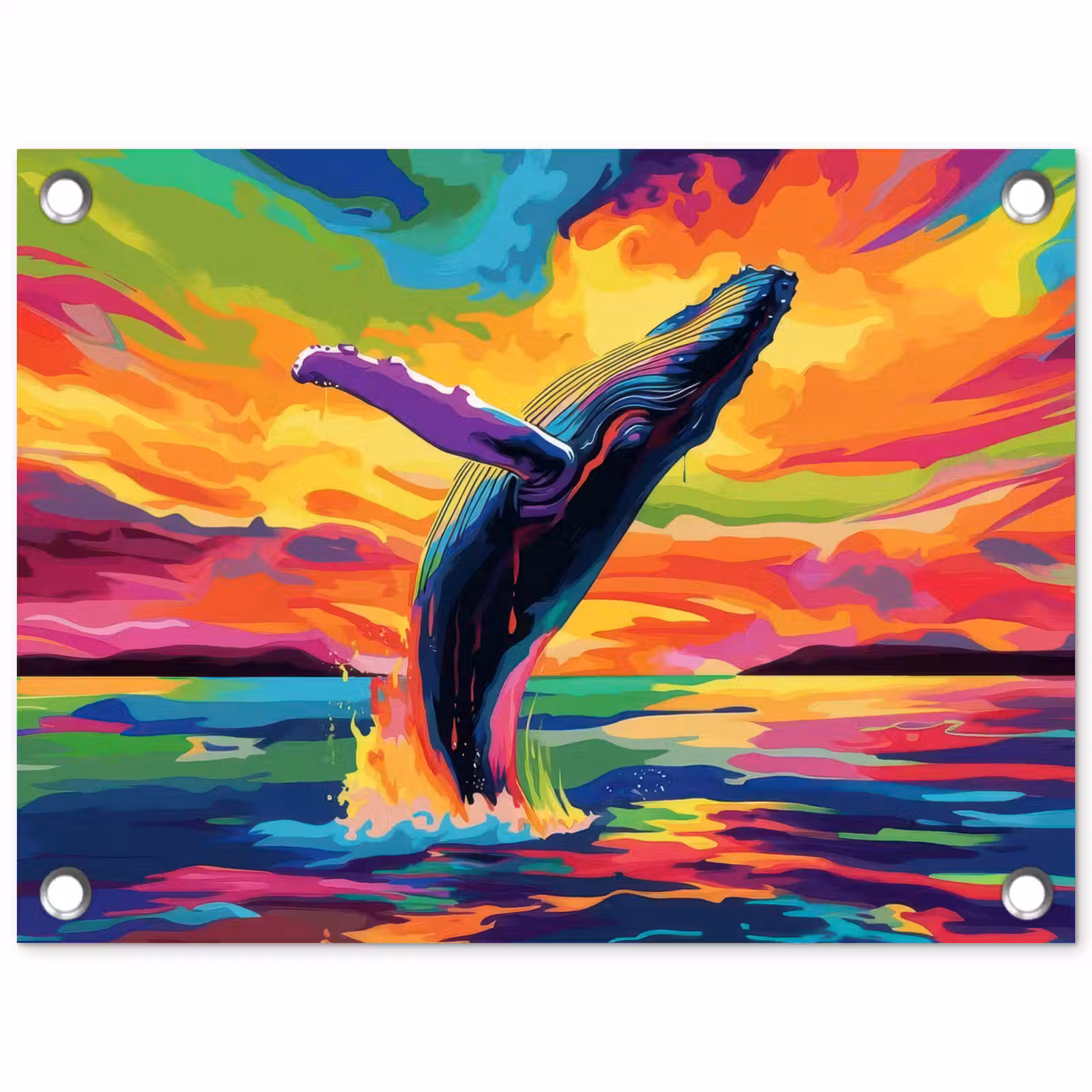 Tuinposter - Zonsondergang - Walvis - Geschilderd - Kleurrijk — 1