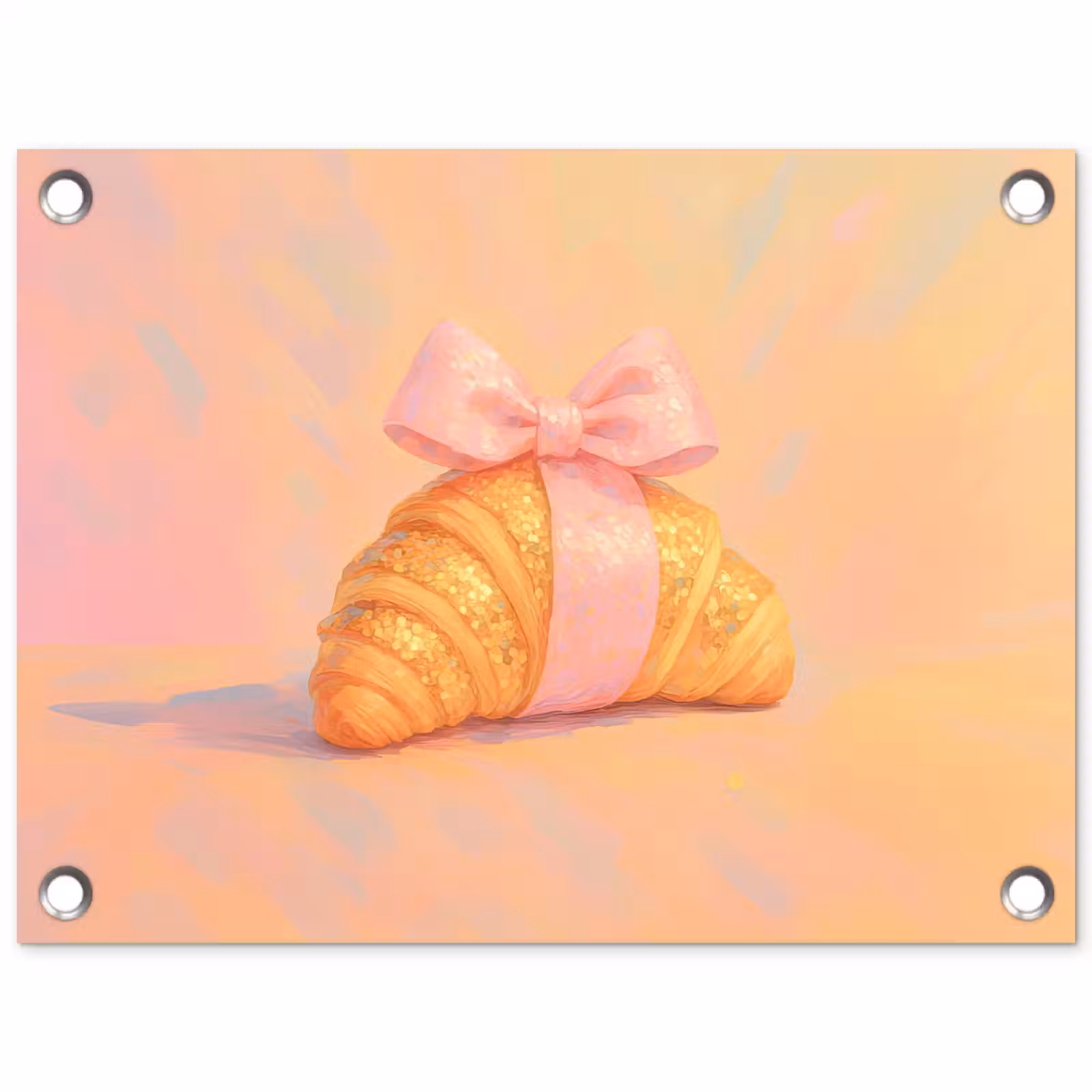 Tuinposter - Croissant - Strik - Roze — 1