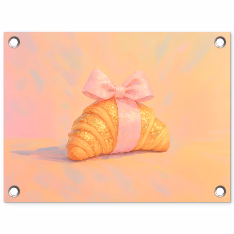 Tuinposter - Croissant - Strik - Roze — 1