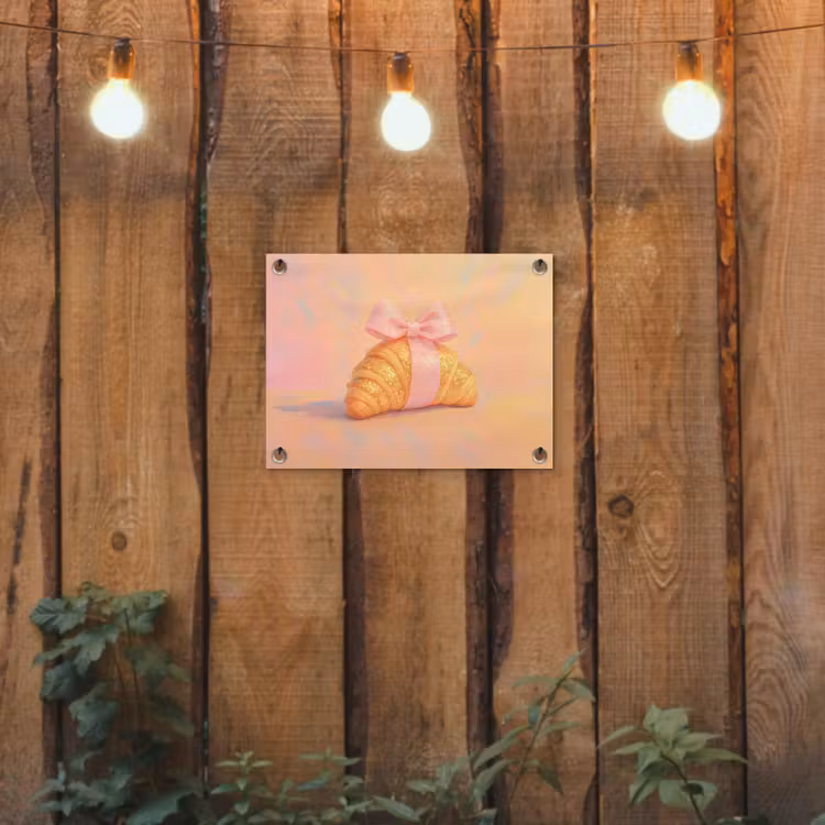 Tuinposter - Croissant - Strik - Roze — 2