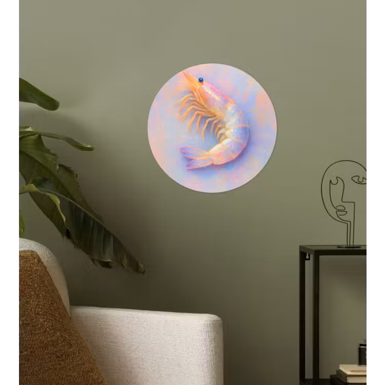 Behangcirkel - Garnaal - Subtiele structuur - Blauw - Roze — 3