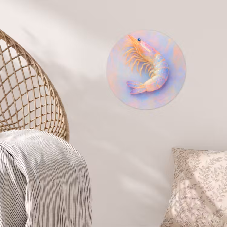 Behangcirkel - Garnaal - Subtiele structuur - Blauw - Roze — 5