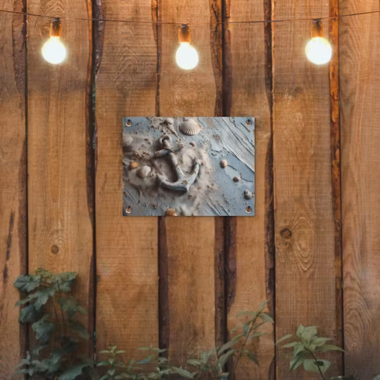 Tuinposter - Anker - Hout - Schelpen - Zand — 2