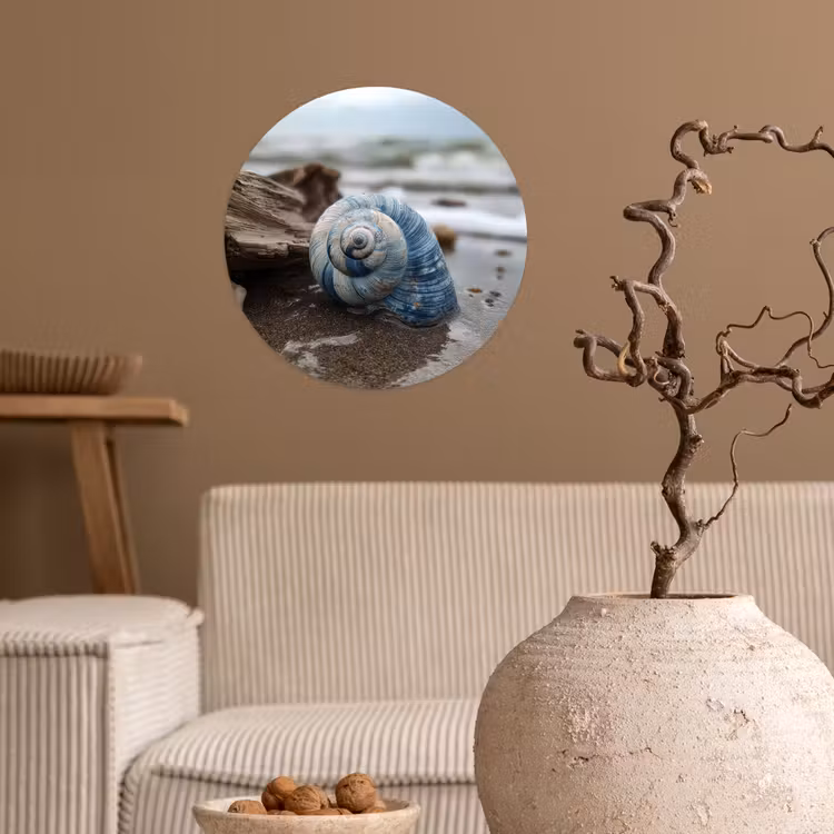 Behangcirkel - Schelp - Strand - Blauw - Zee — 2