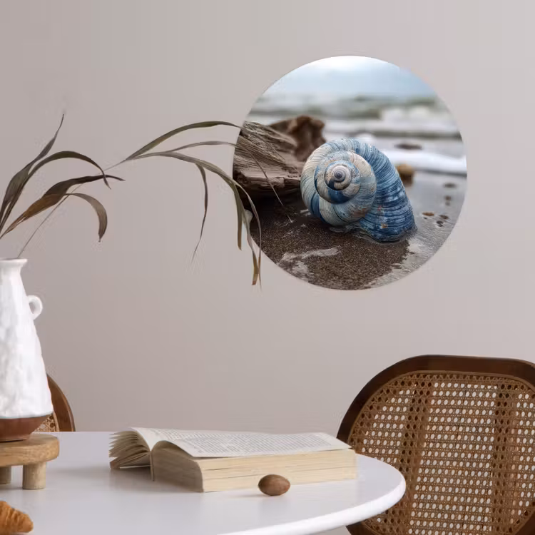 Behangcirkel - Schelp - Strand - Blauw - Zee — 4