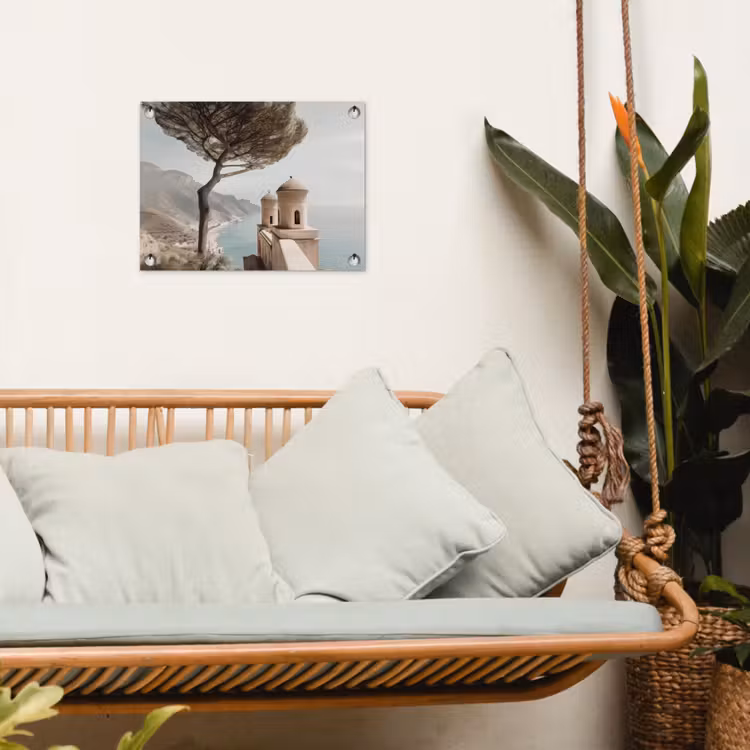 Tuinposter - Kust - Klif - Boom - Gebouw — 5