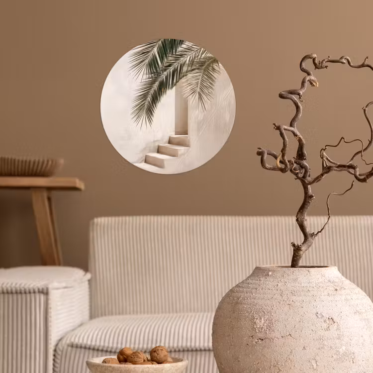 Behangcirkel - Palmboom - Schaduw - Trap - Beige — 2