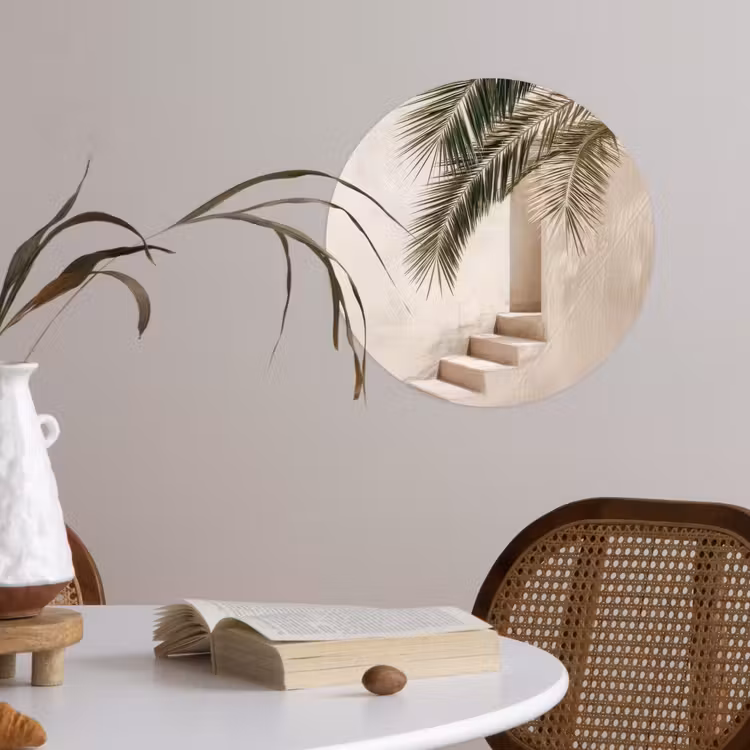 Behangcirkel - Palmboom - Schaduw - Trap - Beige — 4