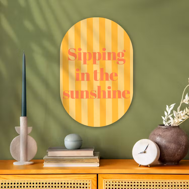 Muurovaal - Gestreept - Geel - Sunshine - Letters — 1