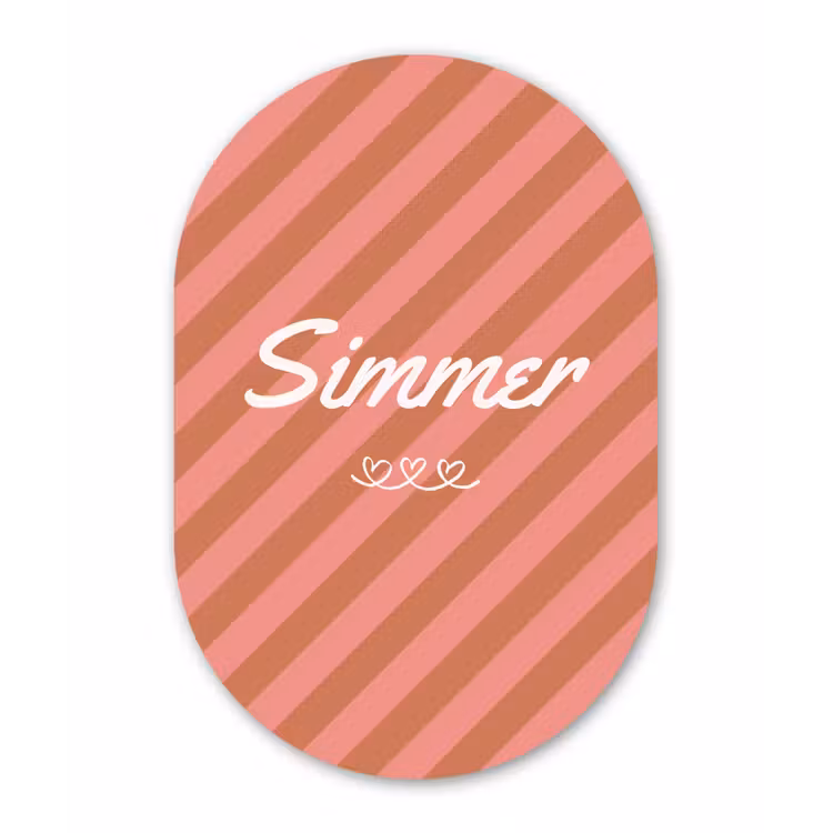 Muurovaal - Simmer - Hartjes - Strepen - Roze — 2