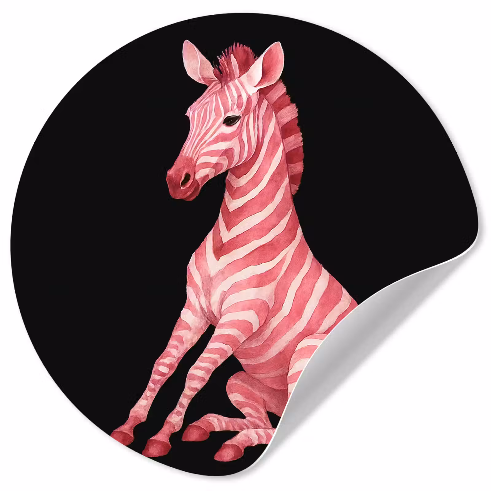 Behangcirkel - Zebra - Roze - Gestreept — 1