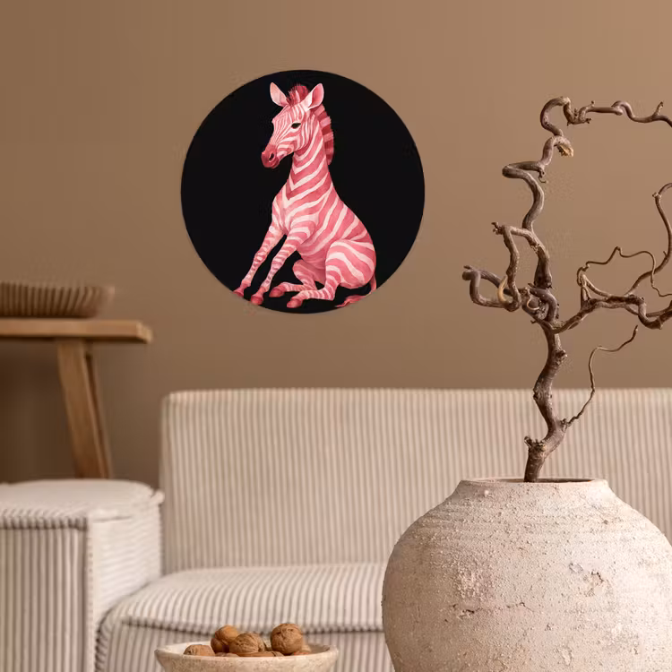 Behangcirkel - Zebra - Roze - Gestreept — 2