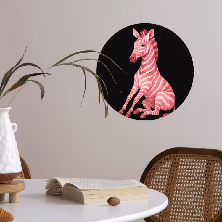 Behangcirkel - Zebra - Roze - Gestreept — 4